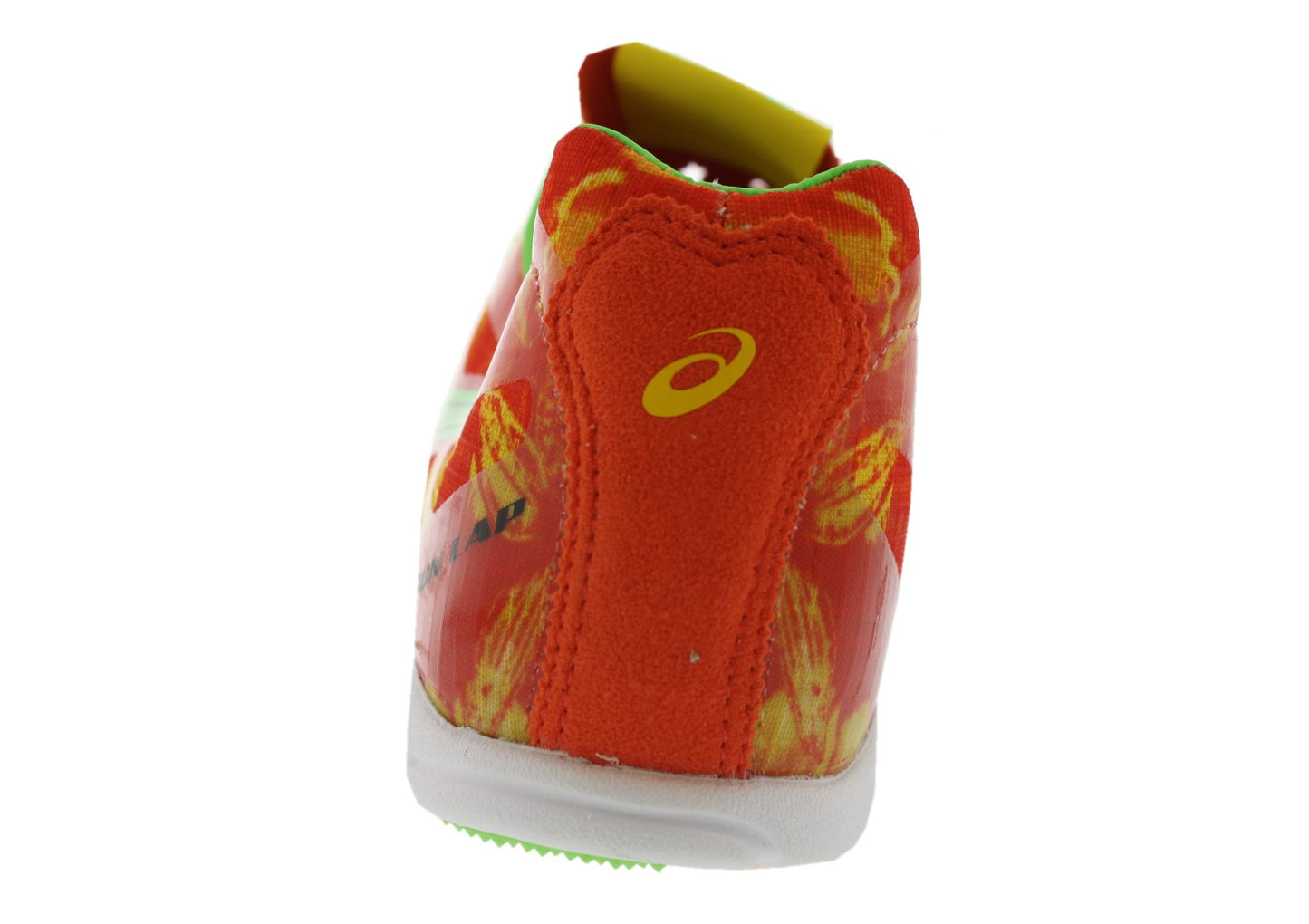 
                  
                    Back of Red Floral and Fish Green ASICS Gunlap Men's Track Shoes with Removable Spikes
                  
                