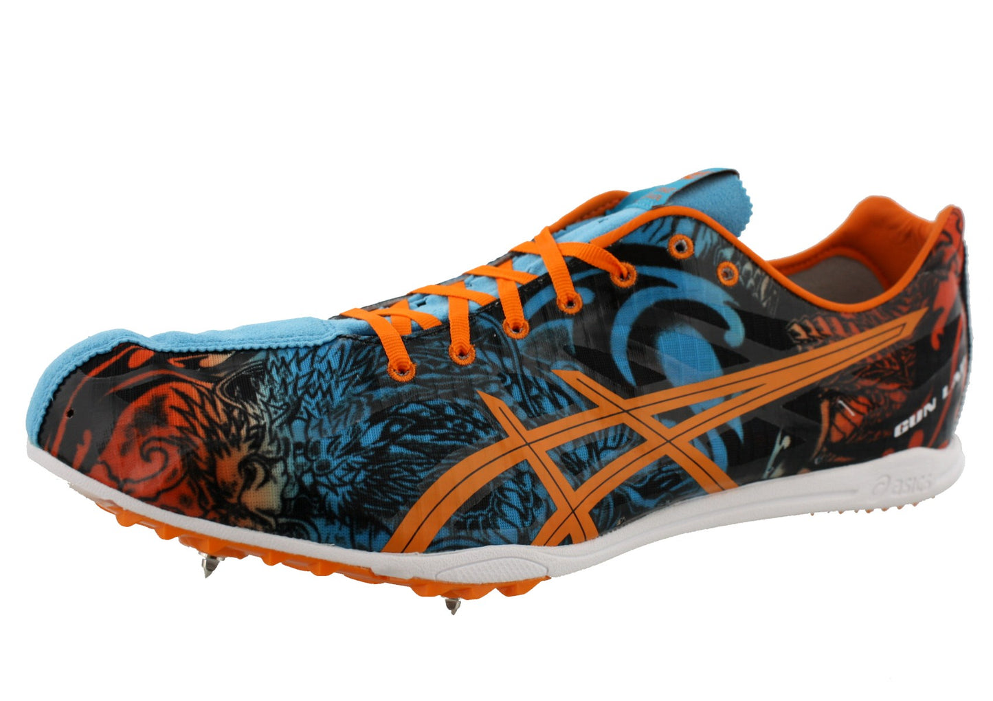Lateral of Blue/Dragon529602 ASICS Gunlap Men's Track Shoes with Removable Spikes