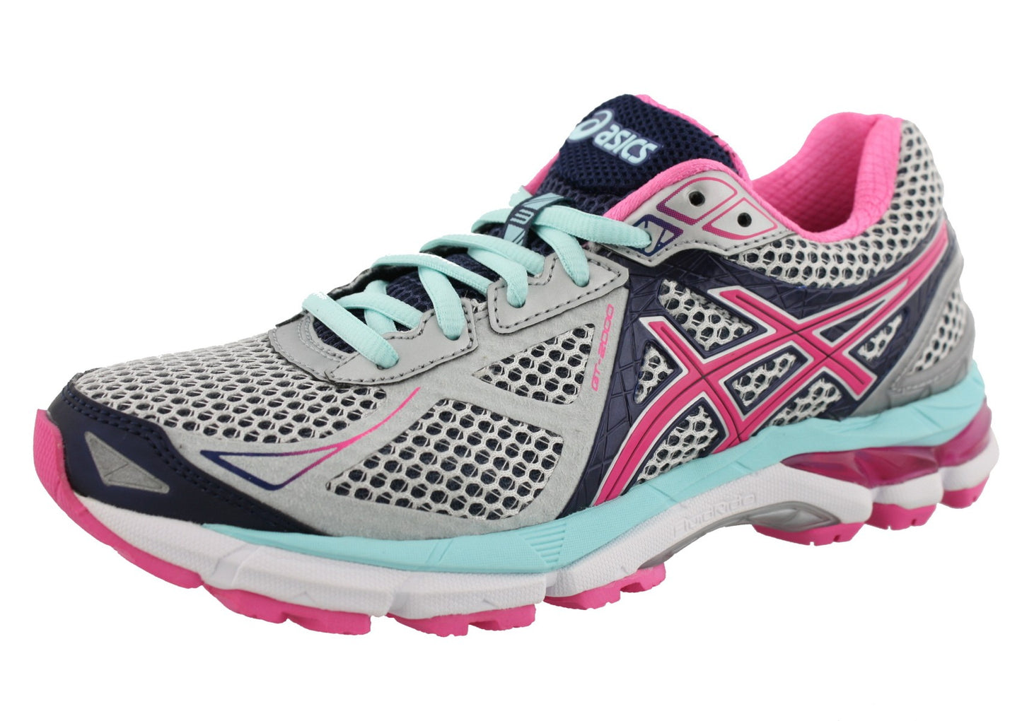 Lateral of Lightning/HotPink/Navy5327 ASICS Women Walking Trail Cushioned Running Sneakers