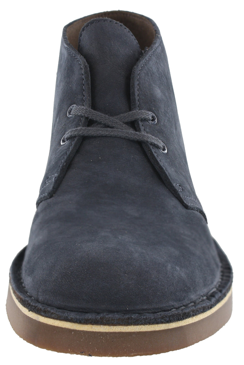 Clarks desert boots gray leather on sale