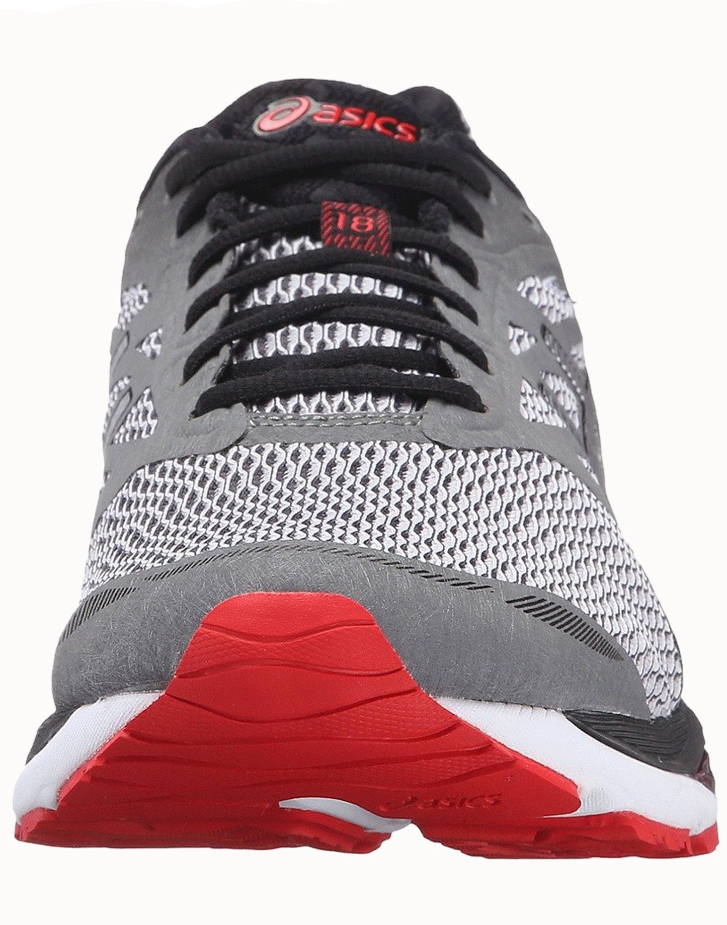 
                  
                    Front of Carbon Grey with Silver Vermilion and Black accents ASICS Men Walking Trail Cushioned Running Shoes Cumulus 18
                  
                