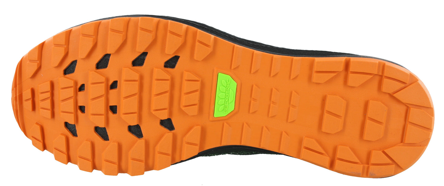 
                  
                    Orange sole of of cedar green and black ASICS Shoes running Gecko XT - Men
                  
                