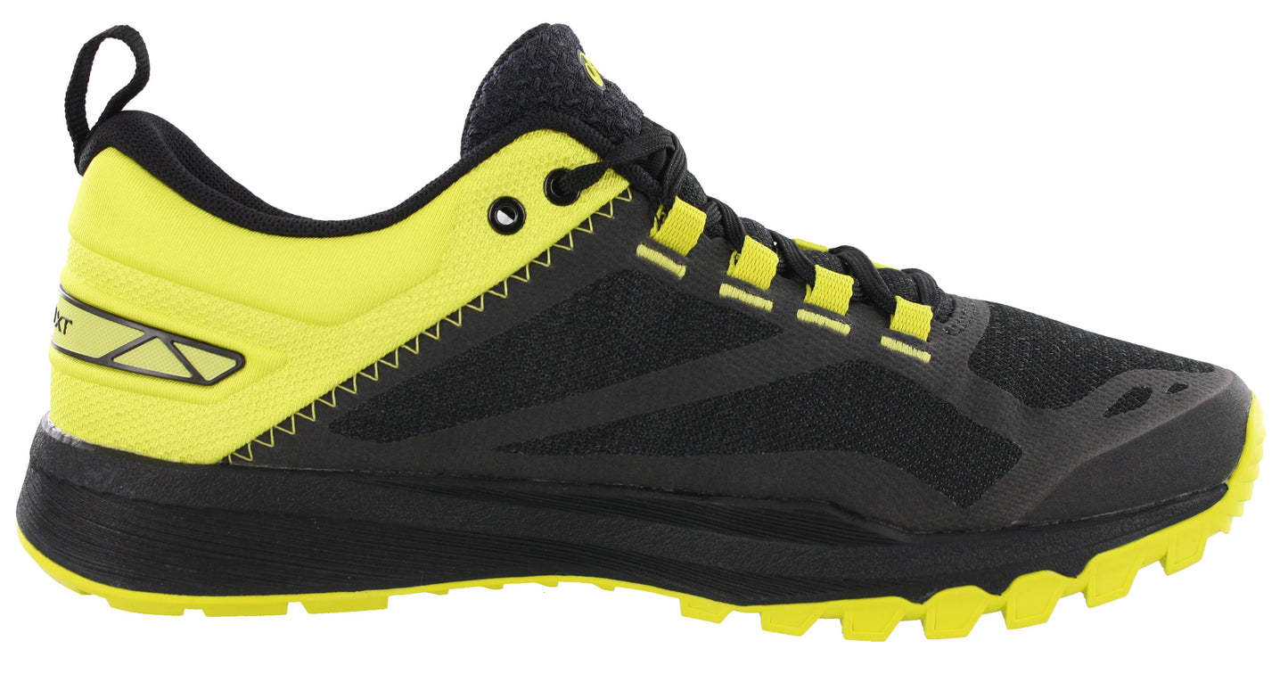 
                  
                    Right side of  of black, carbon, sulphur spring ASICS Shoes running Gecko XT - Men
                  
                