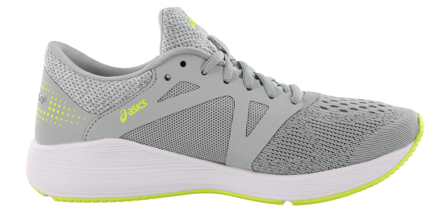 Medial of Mid Grey/White/Yellow ASICS Men Walking Cushioned Running Shoes Roadhawk FF