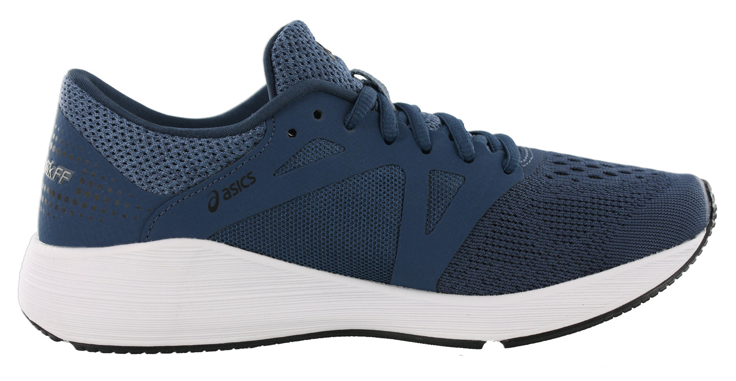 Medial of Dark Blue/Black/White ASICS Men Walking Cushioned Running Shoes Roadhawk FF
