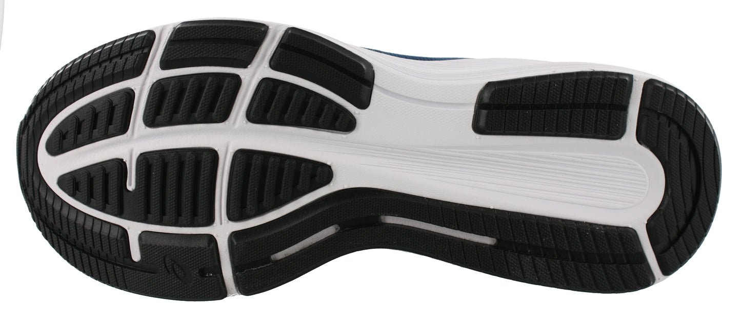 Bottom of Dark Blue/Black/White ASICS Men Walking Cushioned Running Shoes Roadhawk FF