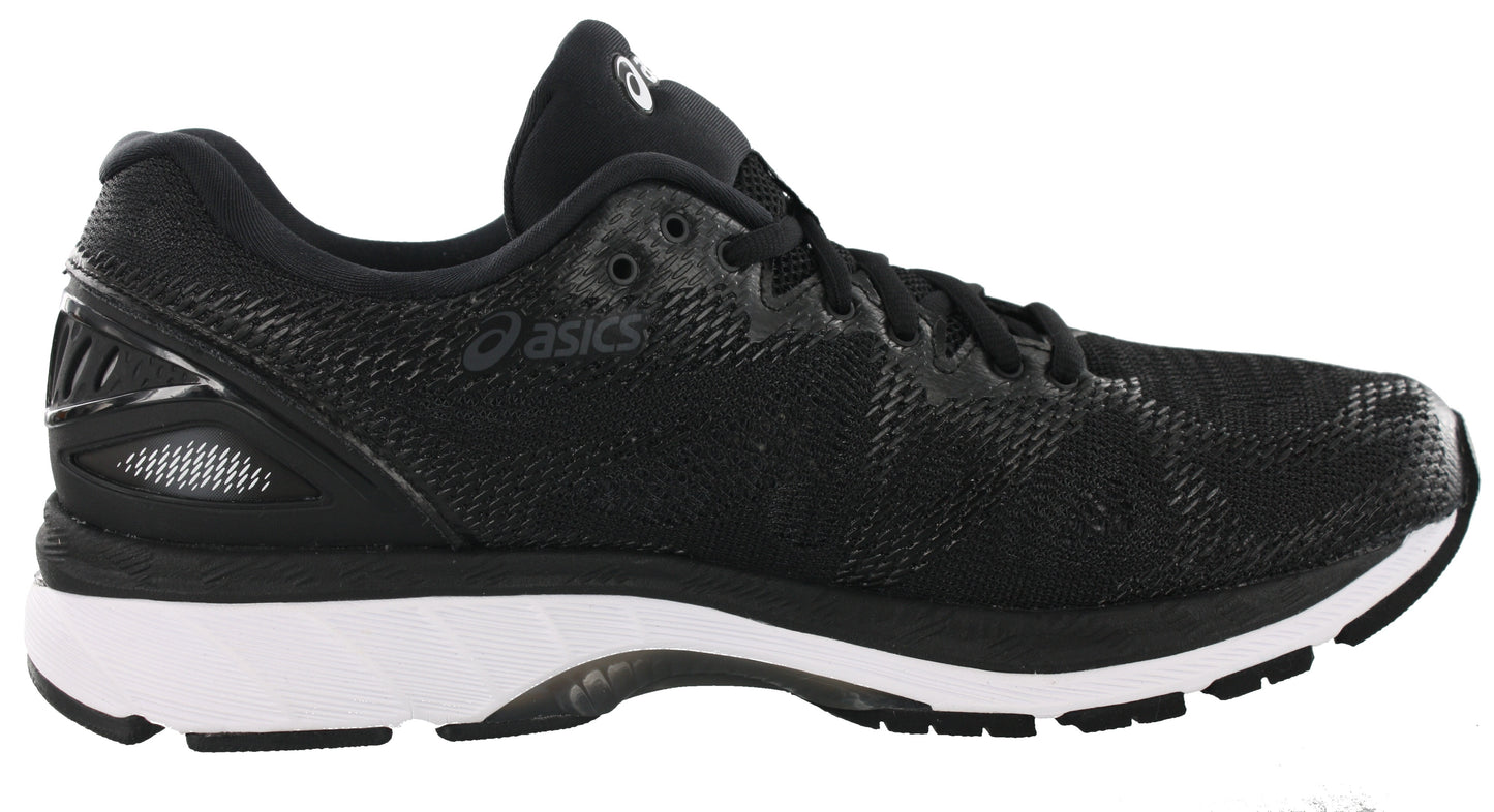 
                  
                    Medial of Black/White/Carbon8 ASICS Men Walking Trail Cushioned Running Shoes Gel Nimbus 20
                  
                
