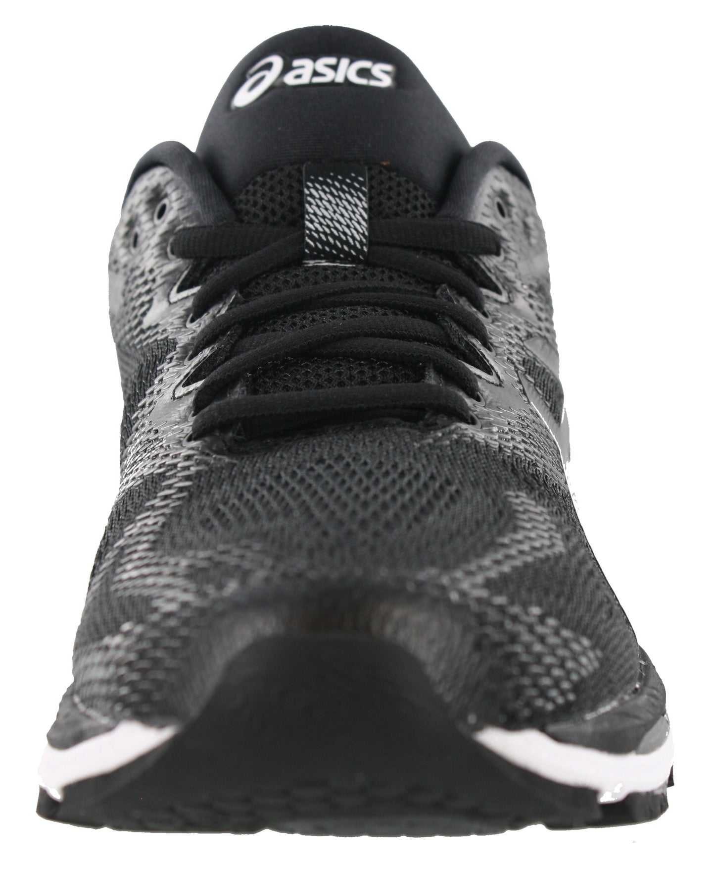 
                  
                    Front of Black/White/Carbon8 ASICS Men Walking Trail Cushioned Running Shoes Gel Nimbus 20
                  
                