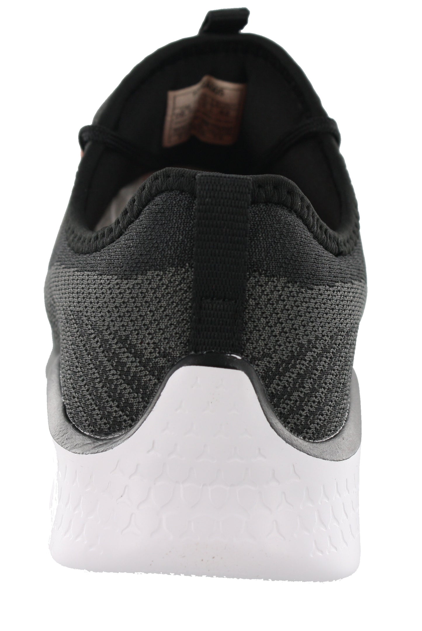 Back of Black and Frosted Rose ASICS Fuzetora Twist Lightweight Walking Shoes