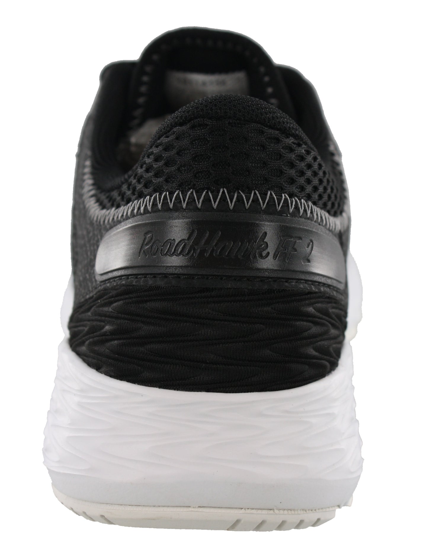 Back of Black/White136 ASICS Men Walking Cushioned Running Shoes Roadhawk FF 2