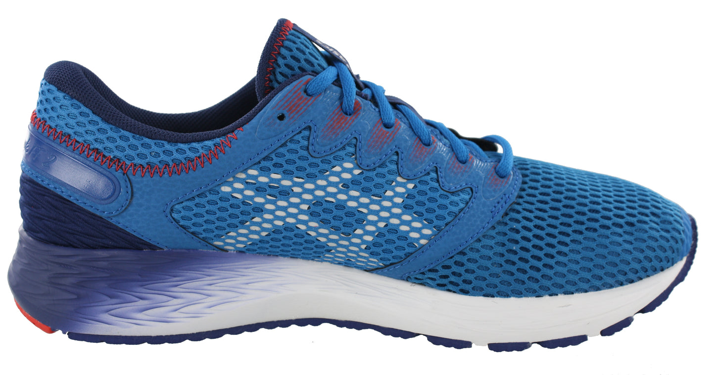 Medial of Race Blue/White136 ASICS Men Walking Cushioned Running Shoes Roadhawk FF 2