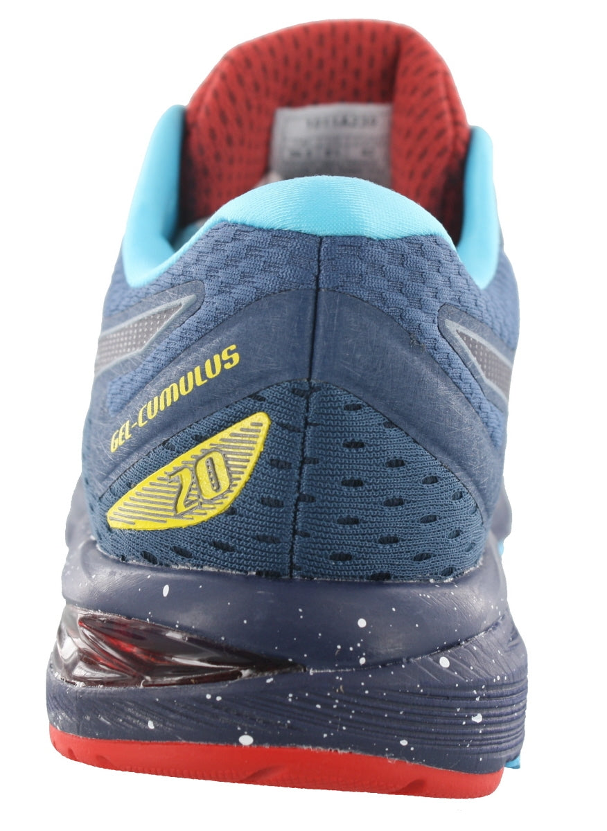 
                  
                    Back of Grand Shark and Peacoat colored ASICS Gel Cumulus 20 LE Men's Running Shoes for Underpronation
                  
                