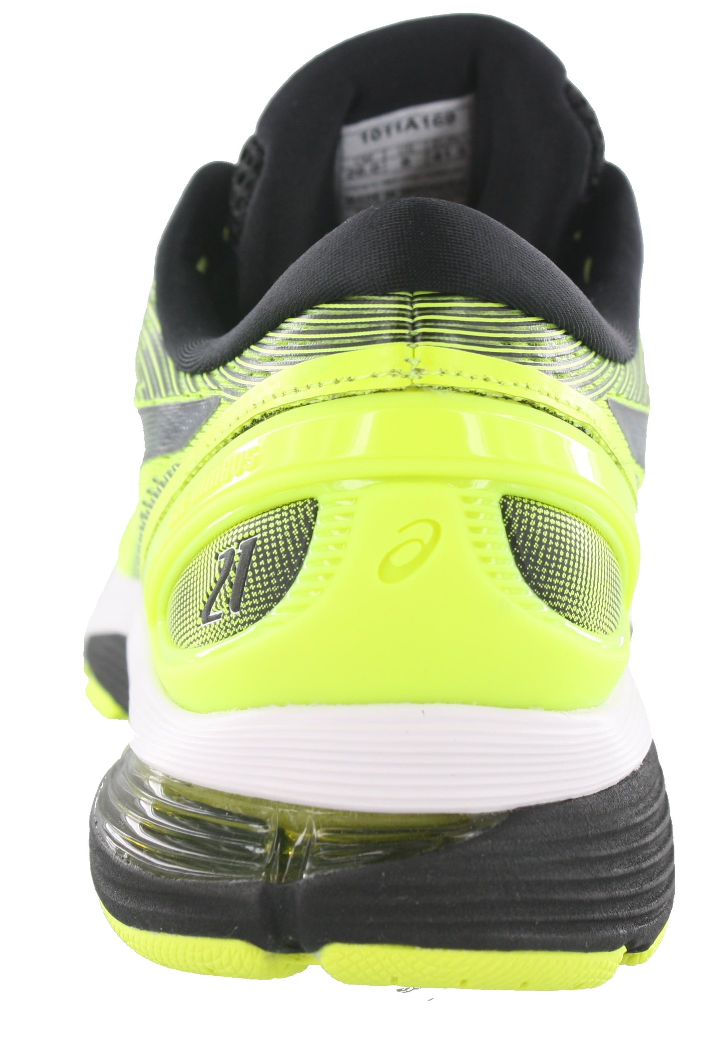 Back of Safety Yellow/Black ASICS Men Walking Trail Cushioned Running Shoes Gel Nimbus 21