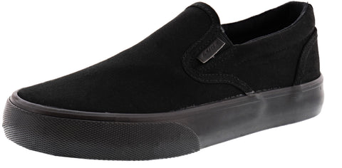 all black canvas slip on shoe 