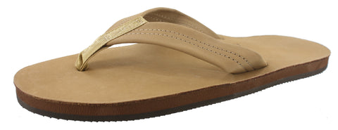 Sand color leather flip flop sandal 