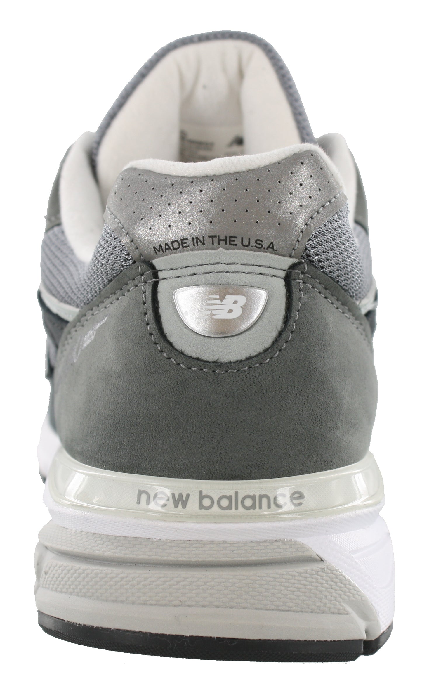 
                  
                    Back of Magnet Grey and Silver Mink New Balance Cushioned Running Shoes
                  
                