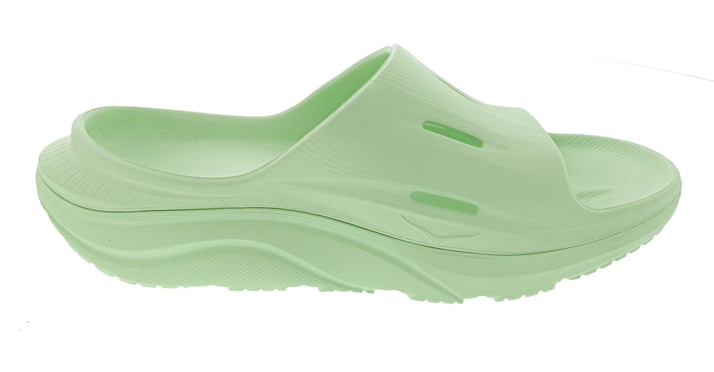 
                  
                    Lateral view of right Lime glow Hoka Unisex Ora Recovery Slide 3 Orthopedic Slides
                  
                