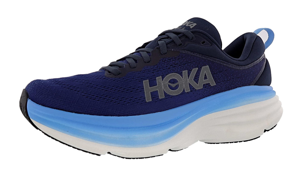 
                  
                    Side angle of Hoka Men's Bondi 8 Ultra Cushioned Walking & Running Shoes
                  
                