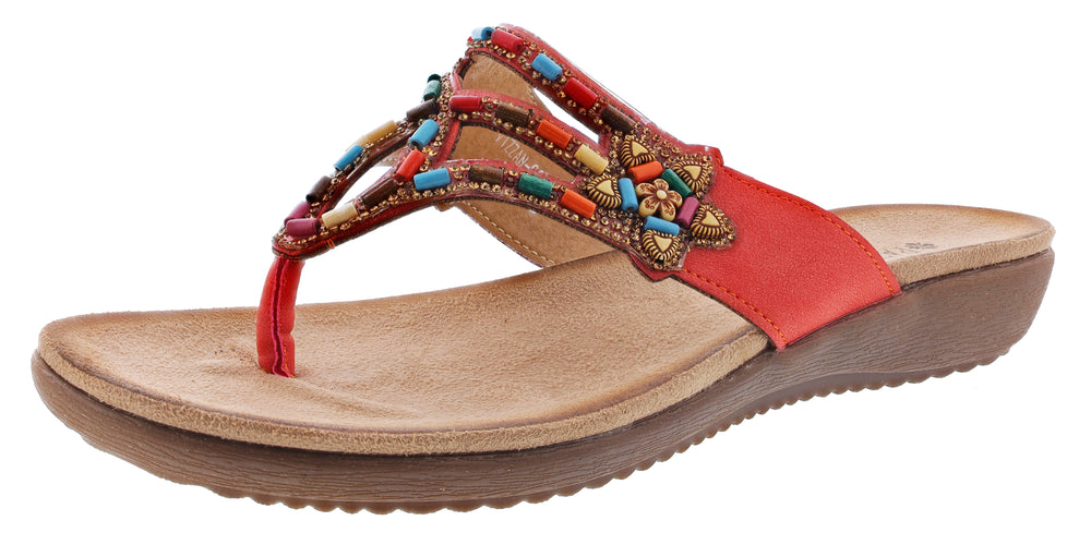 Patrizia Women's Vizzan Embroidered Thong sandals