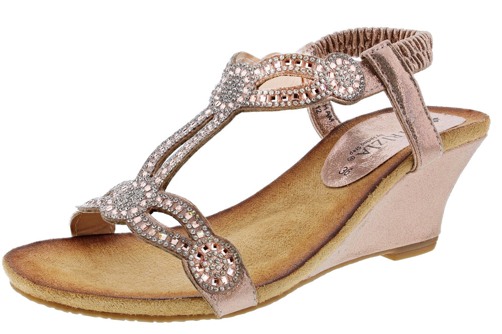 Patrizia Women's Shining T-Strap Wedge Sandals By Spring Step