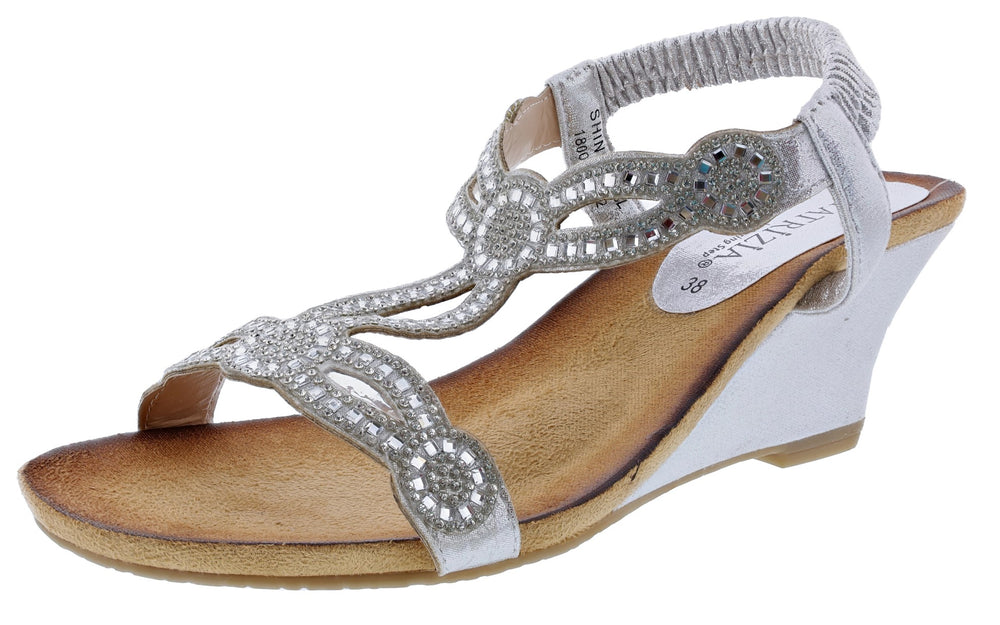 STATUS in SILVER Wedge Sandals - OTBT shoes