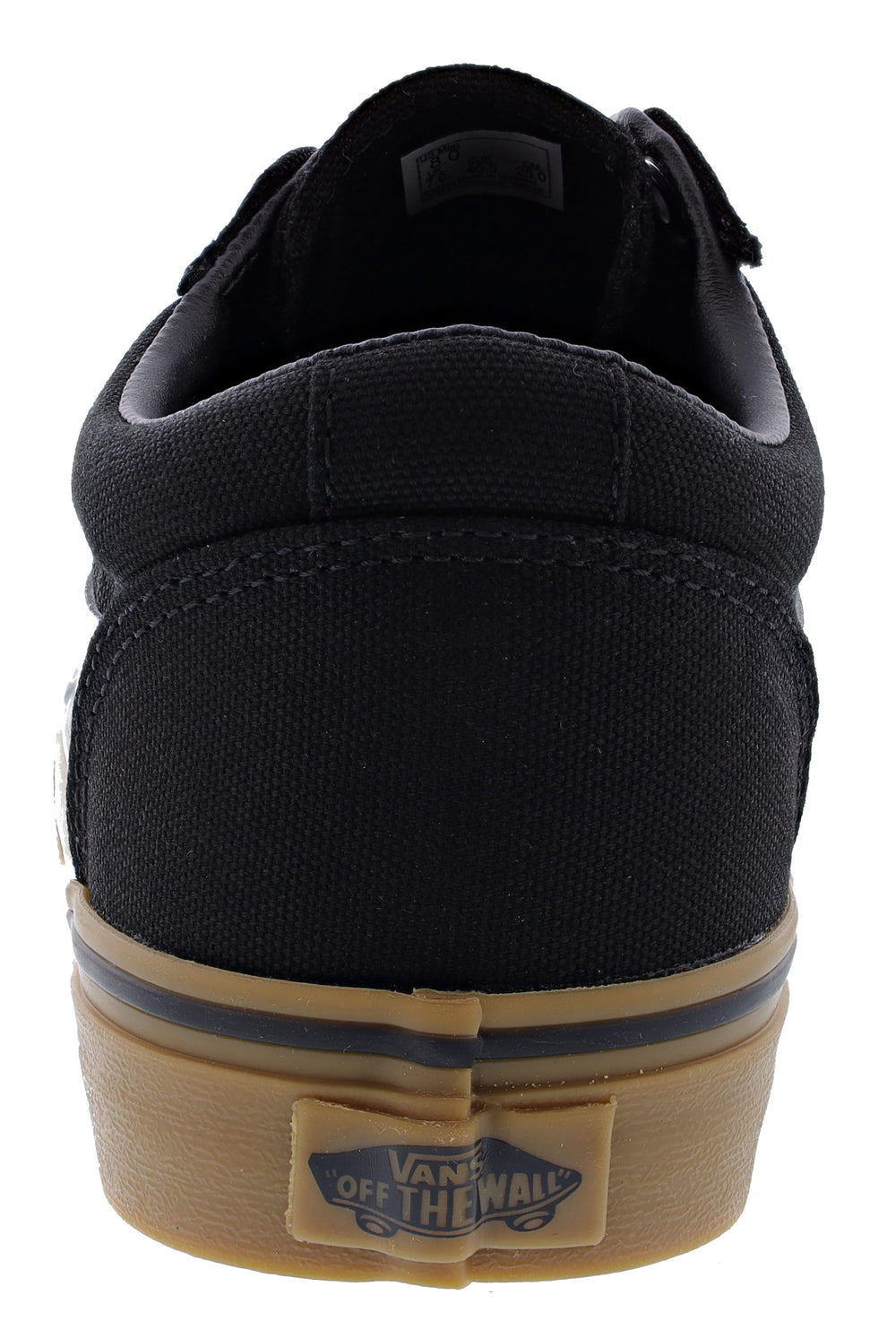 Vans Men's Vulcanized Rubber Sole Low Top Walking Skate Shoes, Black, 4