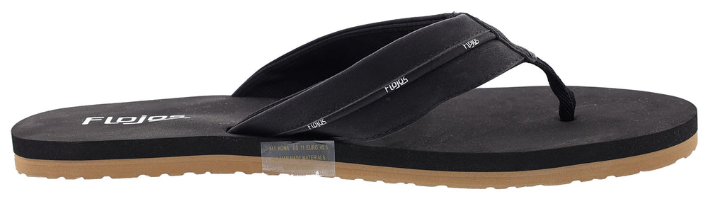 Flojos Flip Flops Men\'s Size 8 Black Sandals Casual Comfort Beach Thong Flojos Flip Flop Sandals Men 12 Black Cushioned Beach Thong  main image 3