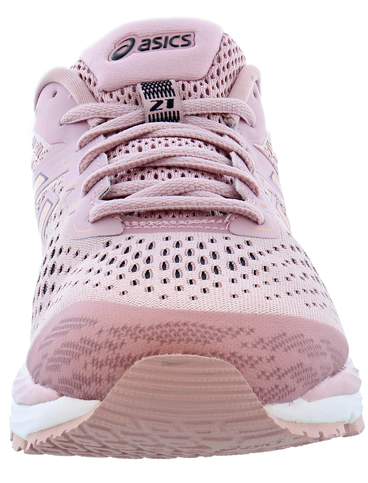 
                  
                    Front of Lateral of Watershed Rose/Rose Gold ASICS Women Cushioned Running Shoes Cumulus 21
                  
                