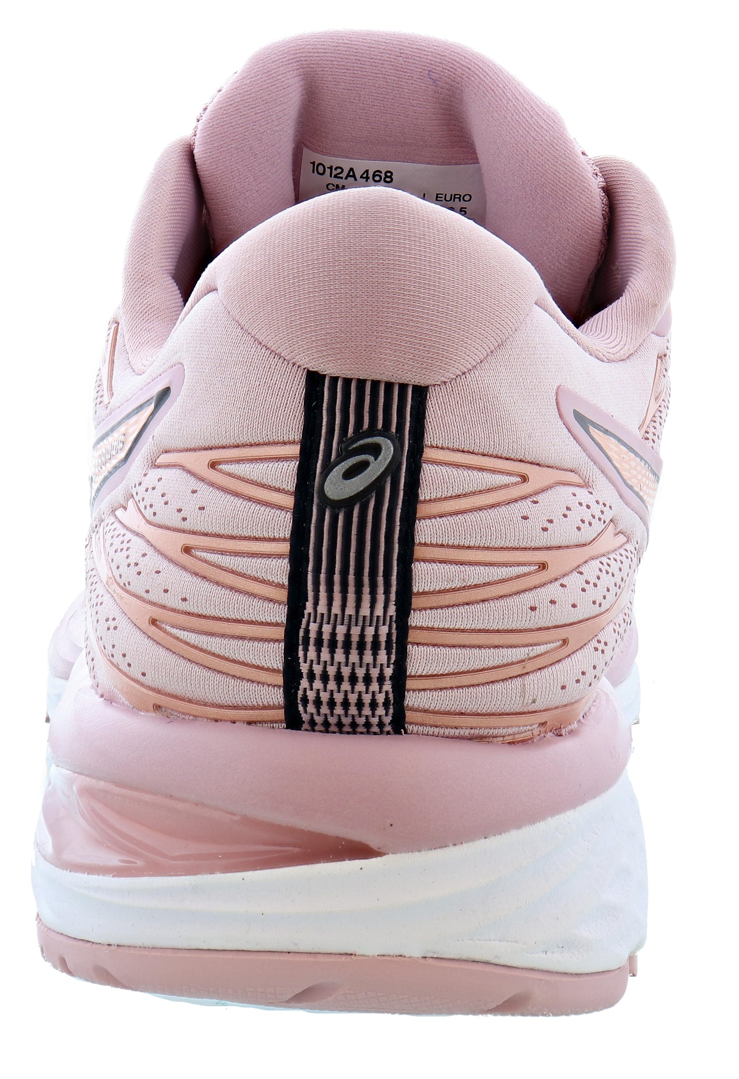 
                  
                    Back of Lateral of Watershed Rose/Rose Gold ASICS Women Cushioned Running Shoes Cumulus 21
                  
                