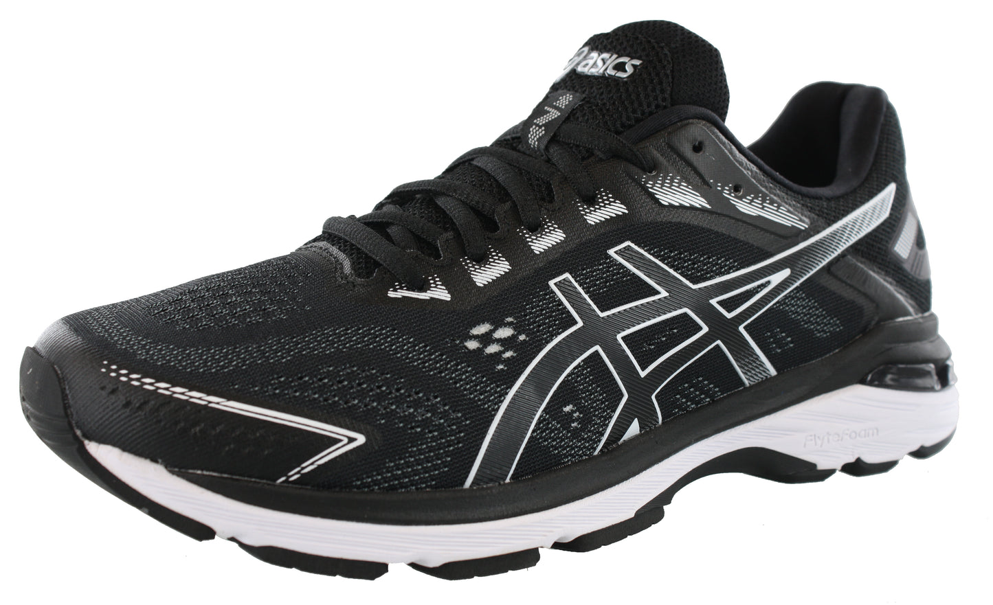 Lateral of Black/White ASICS Men Walking Trail Cushioned Running Shoes GT 2000 7