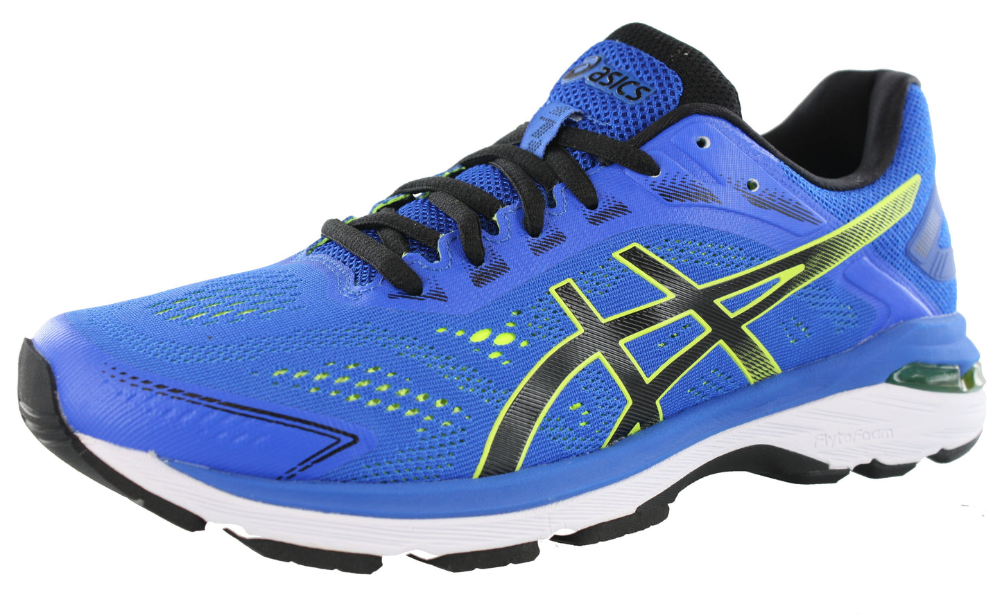 
                  
                    Lateral of Illusion Blue with Black and Yellow accents ASICS Men Walking Trail Cushioned Running Shoes GT 2000 7
                  
                