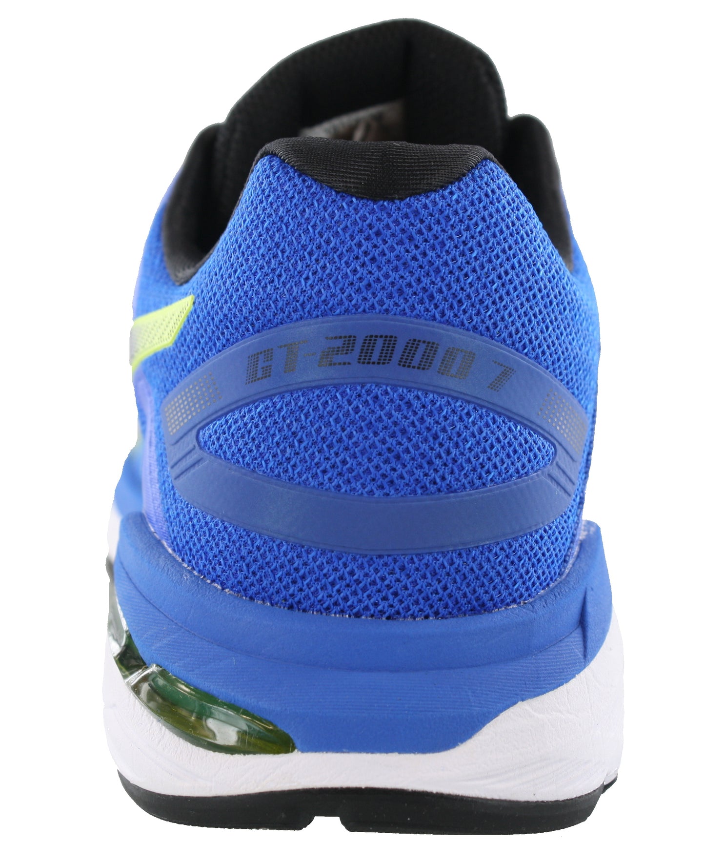 
                  
                    Back of Illusion Blue with Black and Yellow accents ASICS Men Walking Trail Cushioned Running Shoes GT 2000 7
                  
                