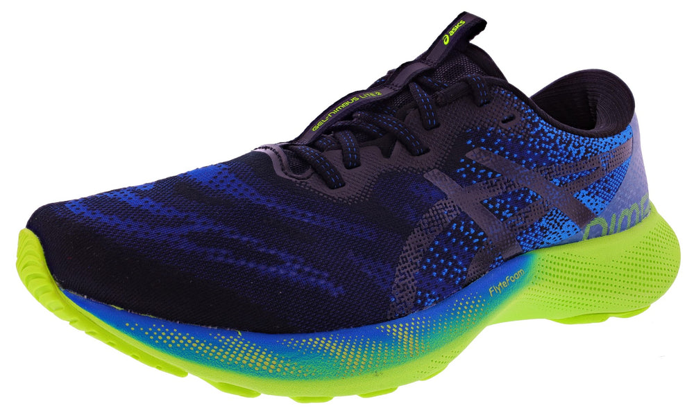 Lateral of Reborn Blue/Black ASICS Men's Gel Nimbus Lite 2 Soft Cushioning Running Shoes