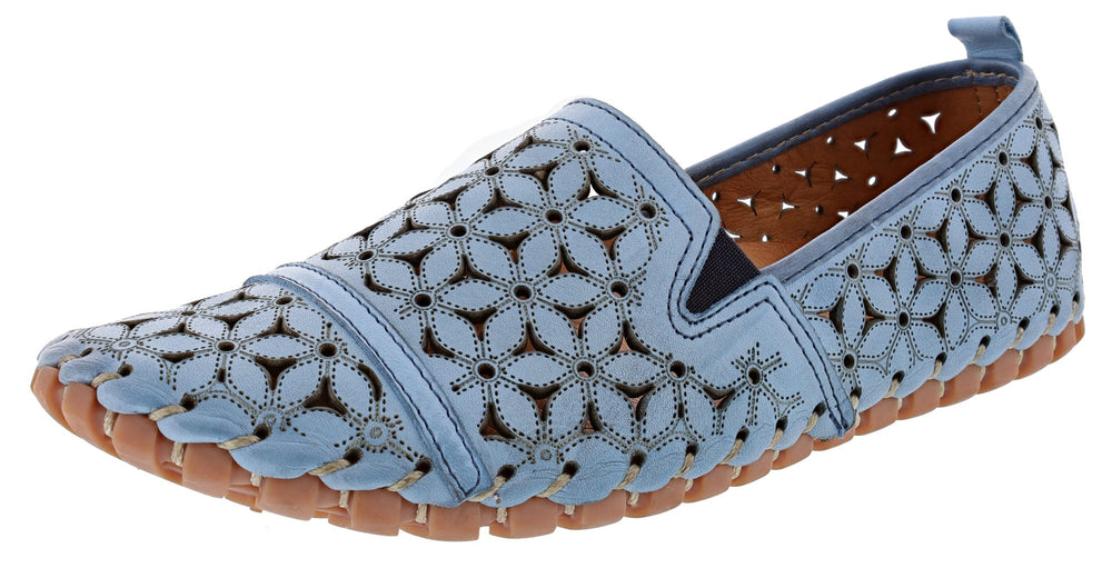 Spring Step Women's Flowerflow Perforated Slip-On Walking Shoes