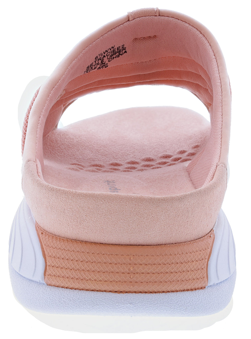 Easy Spirit Women's Traciee Square Toe Casual Flat Sandals In Blue And White Floral Multi Textile And 64993343
