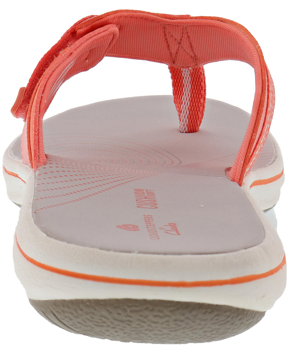 clarks orange flip flops