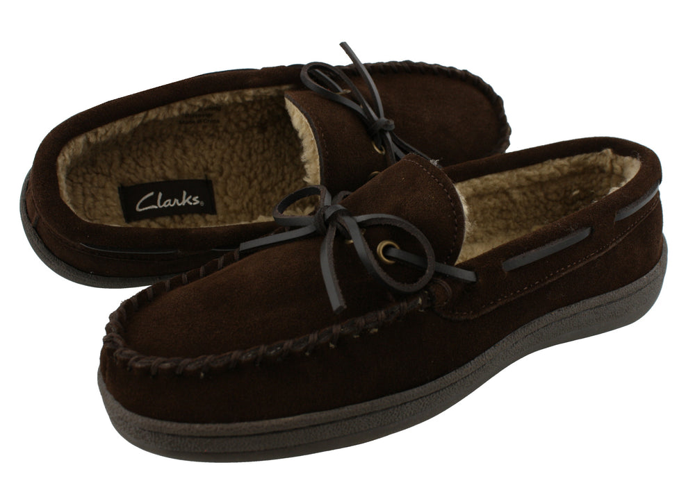 
                  
                    Clarks Men Warm Cozy Slip On Moccasin Winter Slippers Rudy
                  
                