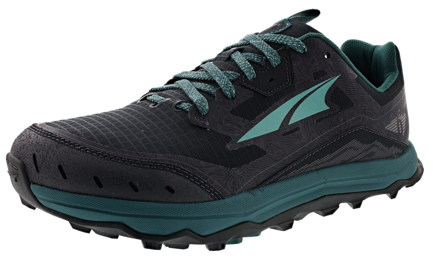 
                  
                    Lateral of Black/Green Altra Women's Lone Peak 6 Trail Running Shoes
                  
                