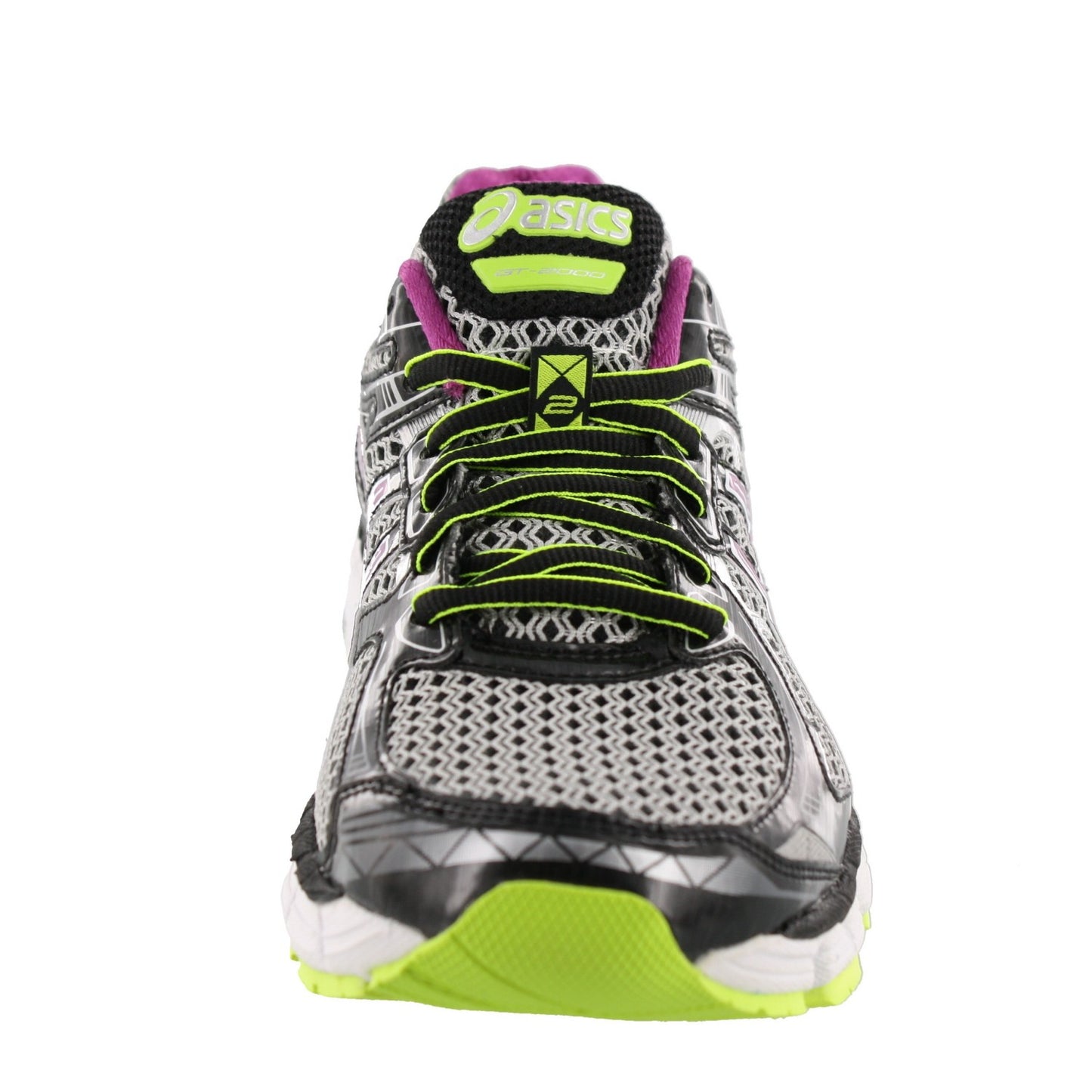 
                  
                    Front of Black Orchid and Fish Yellow colored ASICS GT 2000 2 Women Walking Trail Cushioned Running Sneakers
                  
                