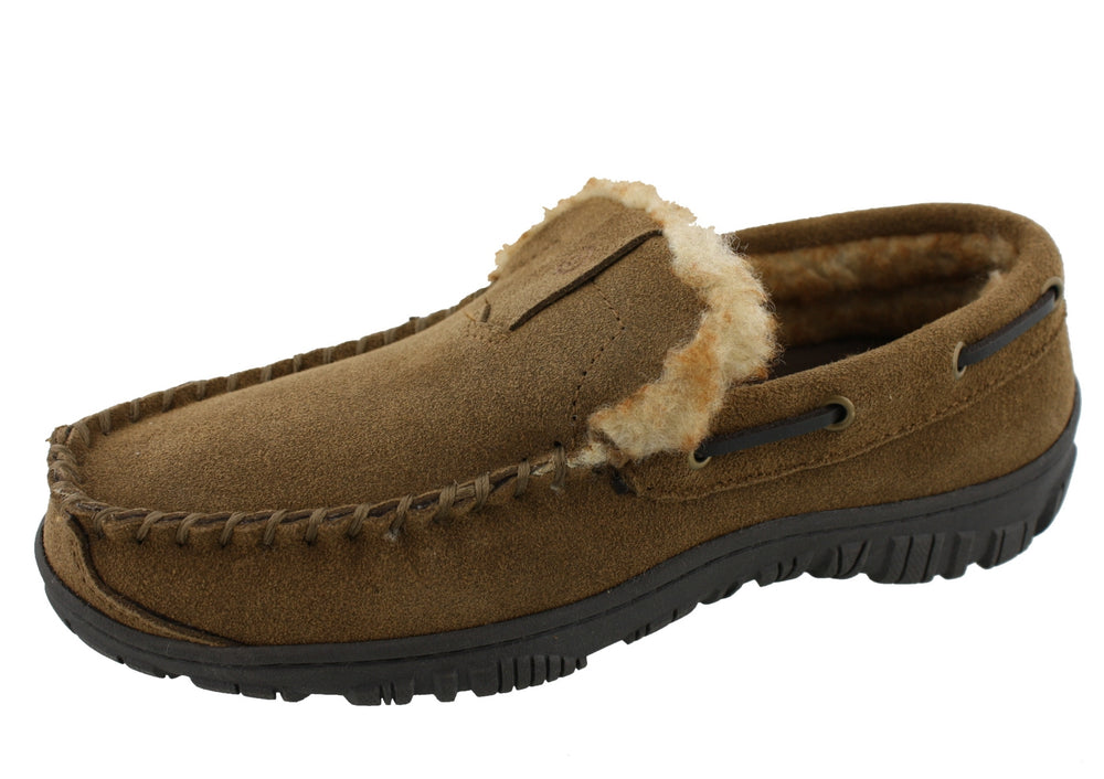 
                  
                    Clarks Men Warm Cozy Easy On Slip On Moccasin Slippers Warren
                  
                