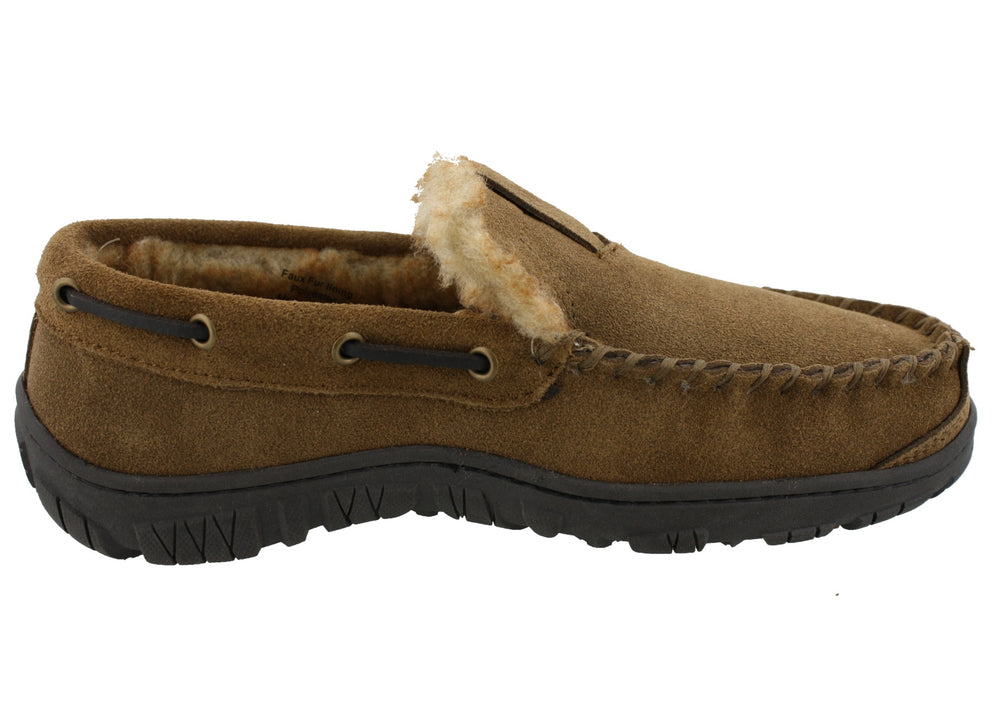 
                  
                    Clarks Men Warm Cozy Easy On Slip On Moccasin Slippers Warren
                  
                