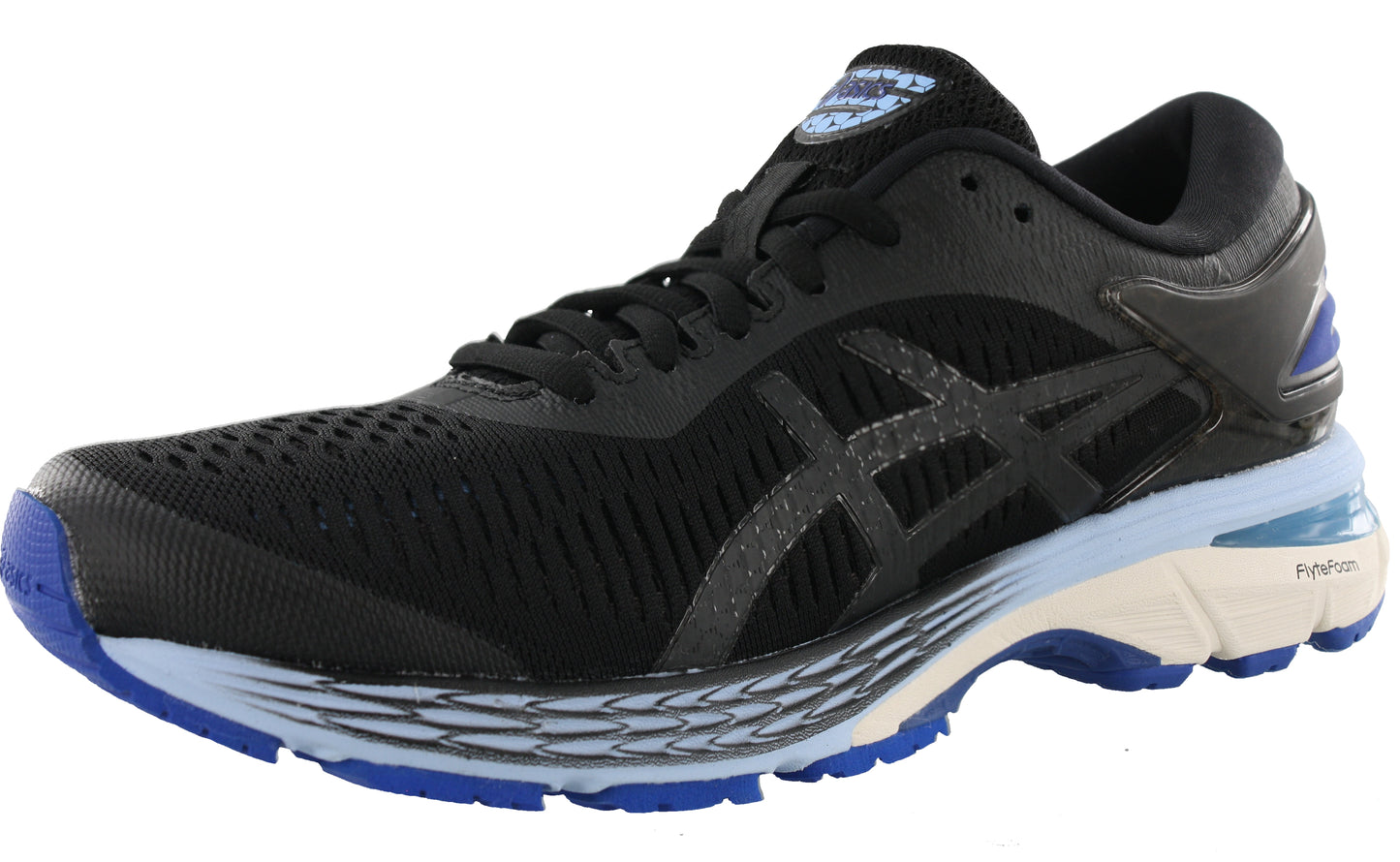 
                  
                    Lateral of Black/AsicsBlue25 ASICS Women Walking Stability Support Running Shoes Kayano 25
                  
                