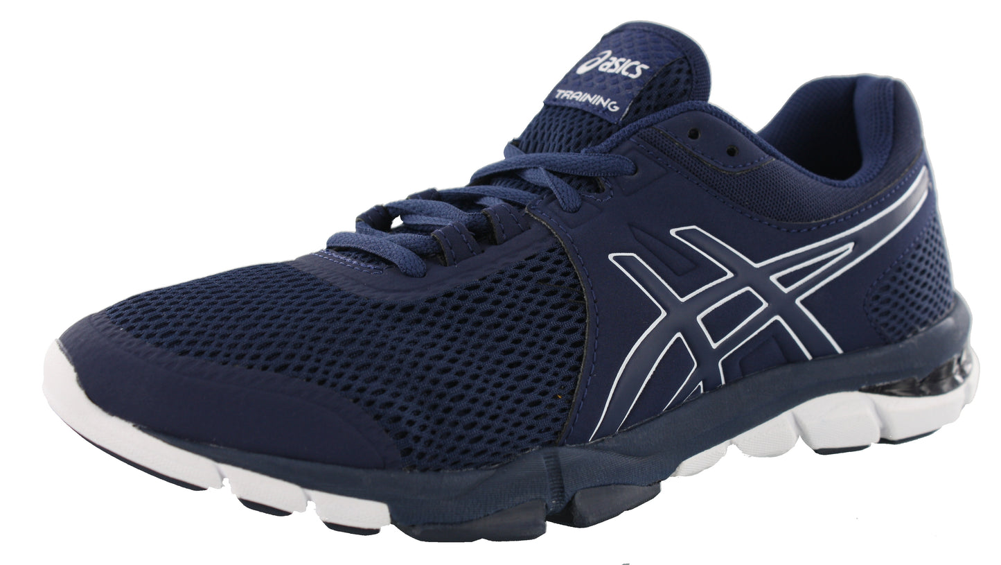 
                  
                    Angled of Indigo Blue/Indigo Blue/White ASICS Men Trail Walking Cross Training Shoes Gel Craze TR 4
                  
                