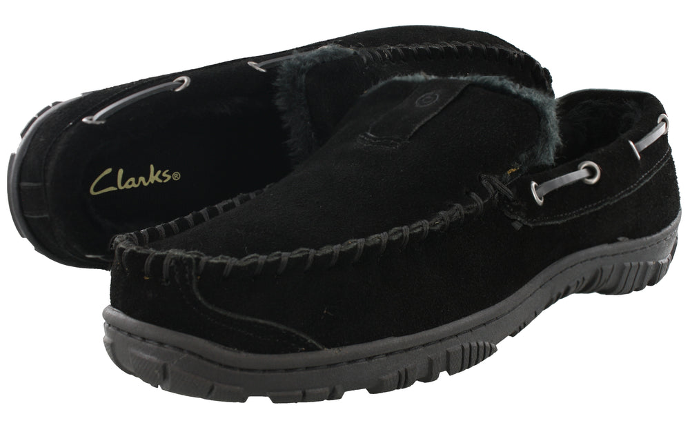 
                  
                    Clarks Men Warm Cozy Easy On Slip On Moccasin Slippers Warren
                  
                