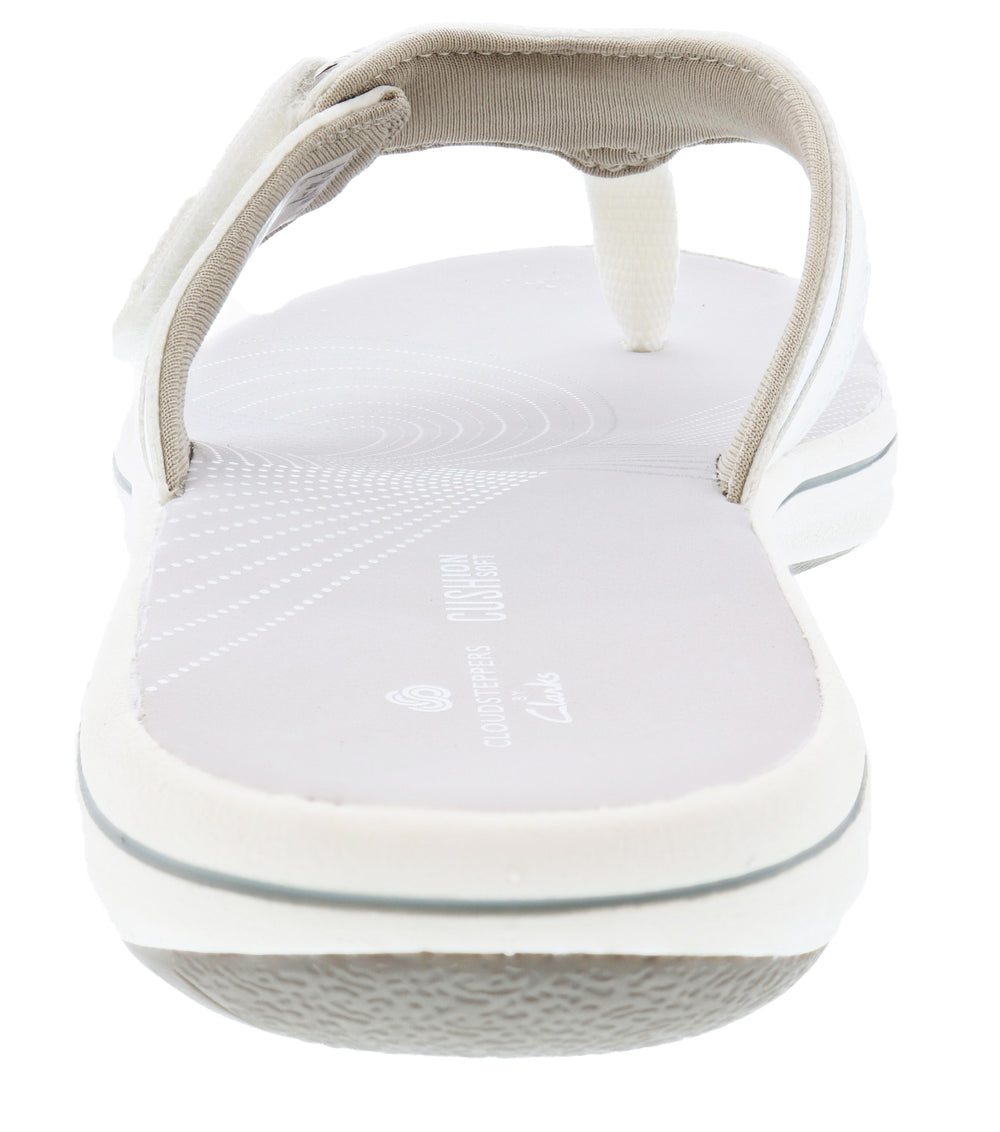 Clarks women's white flip flops hotsell